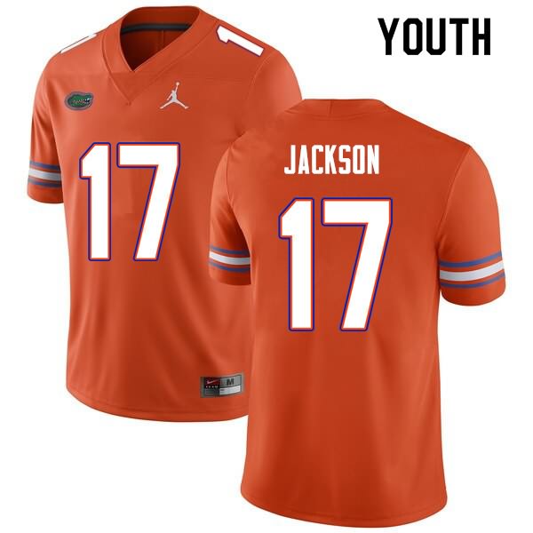 Youth NCAA Florida Gators Kahleil Jackson #17 Stitched Authentic Nike Orange College Football Jersey QFS0765VY